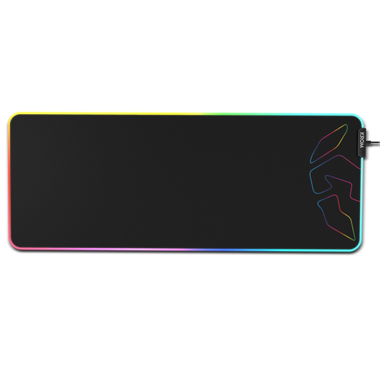 Mousepad Gamer Krom Knout XL Rgb 90x35 Cm Negro