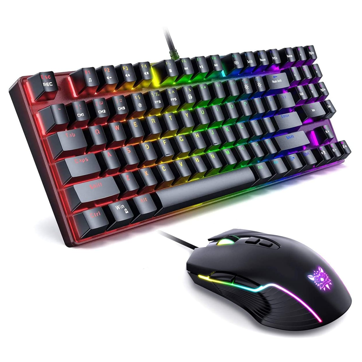 Kit Gamer Teclado Mecanico + Mouse Onikuma Rgb Negro