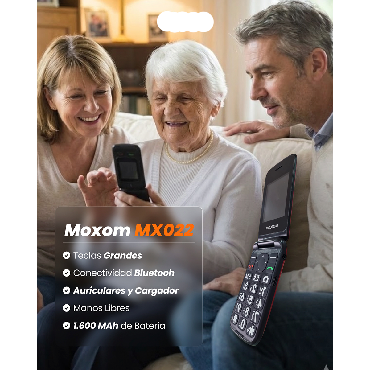 Teléfono Senior Moxom Mx022 4g Adulto Mayor Rojo – imagen 6