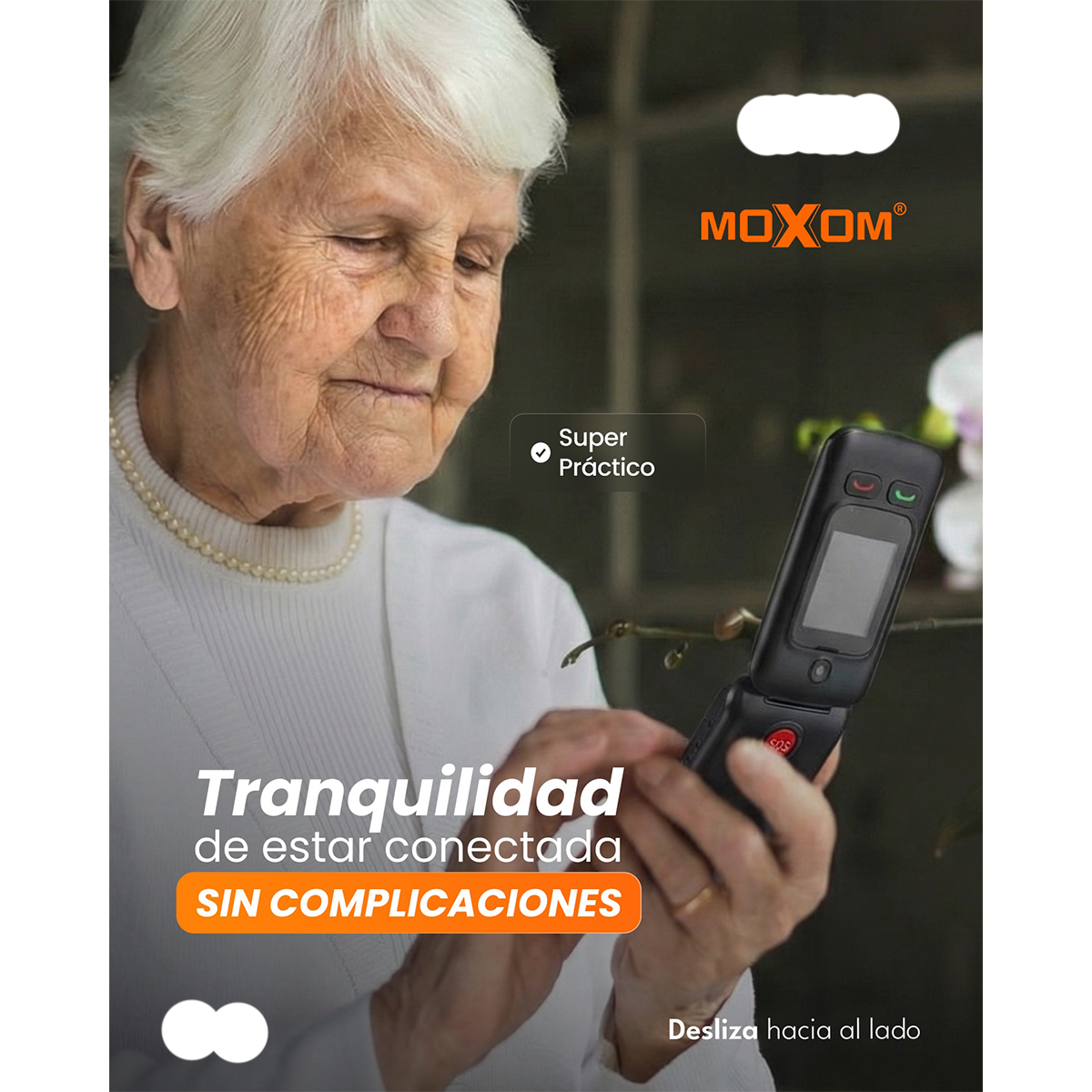 Teléfono Senior Moxom Mx022 4g Adulto Mayor Rojo – imagen 7