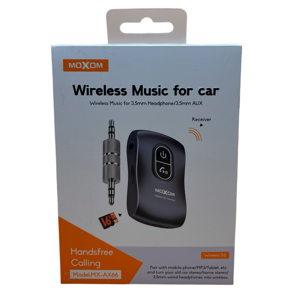 Transmisor Receptor Inalambrico Bluetooth Auto Moxom Ax66 Gris