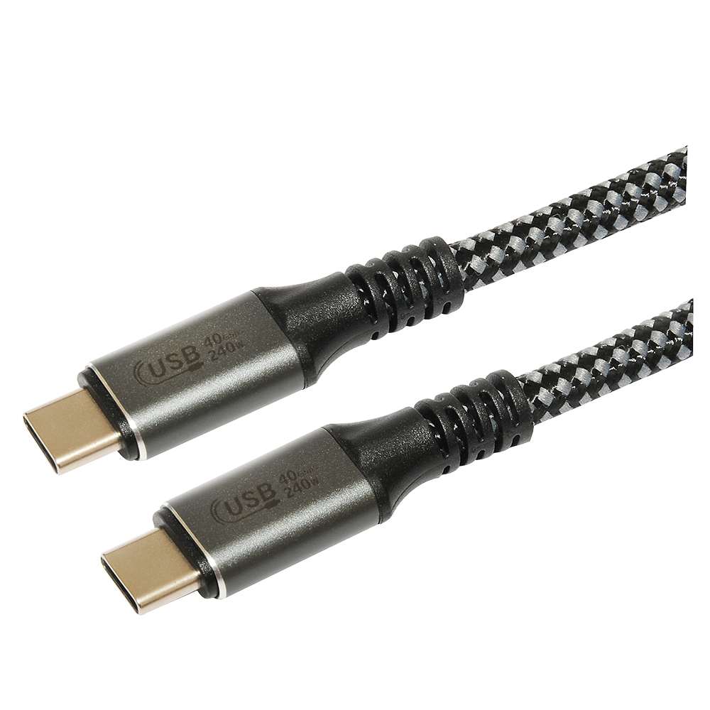 Cable Tipo C a Tipo C 240W 1.2 Metro Reforzado Tecmaster Gris