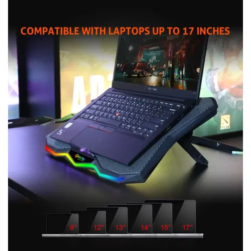 Base Enfriadora Gamer Meetion MT-CP4040 para Notebook hasta 17" RGB Negra - vista 4