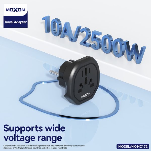Adaptador Mini Convertidor Enchufe Universal MX-HC172 Eu Negro – imagen 3