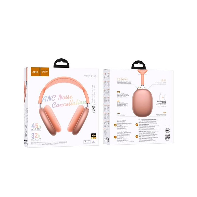 Audífonos Headset Bluetooth Hoco W65 Anc Plus Rosa – imagen 3