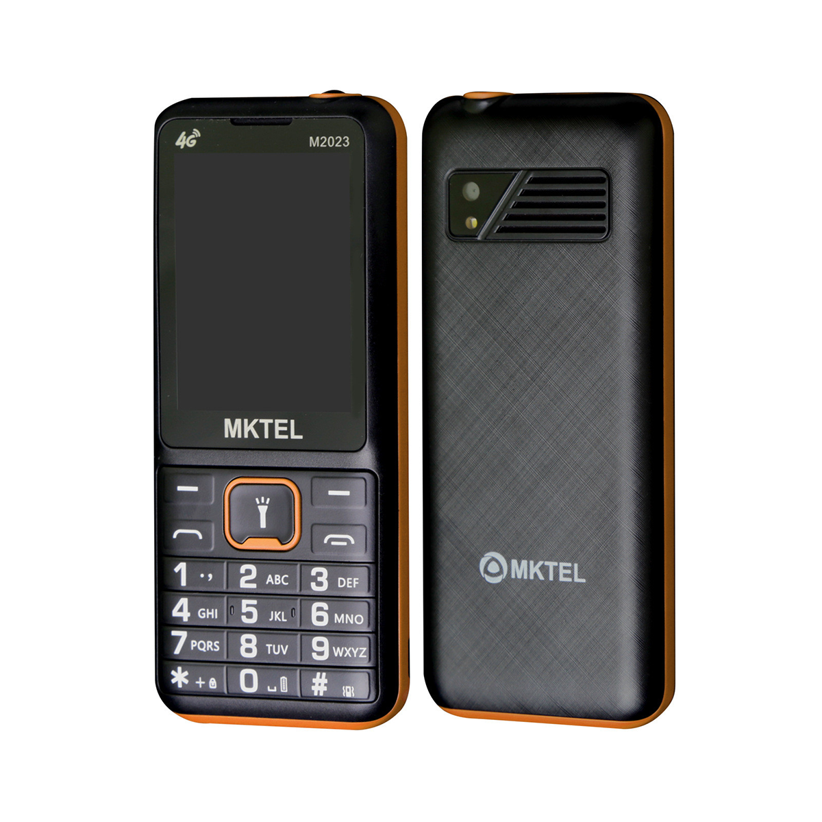 Teléfono Senior Mktel M2023 4g Adulto Mayor Negro Naranjo