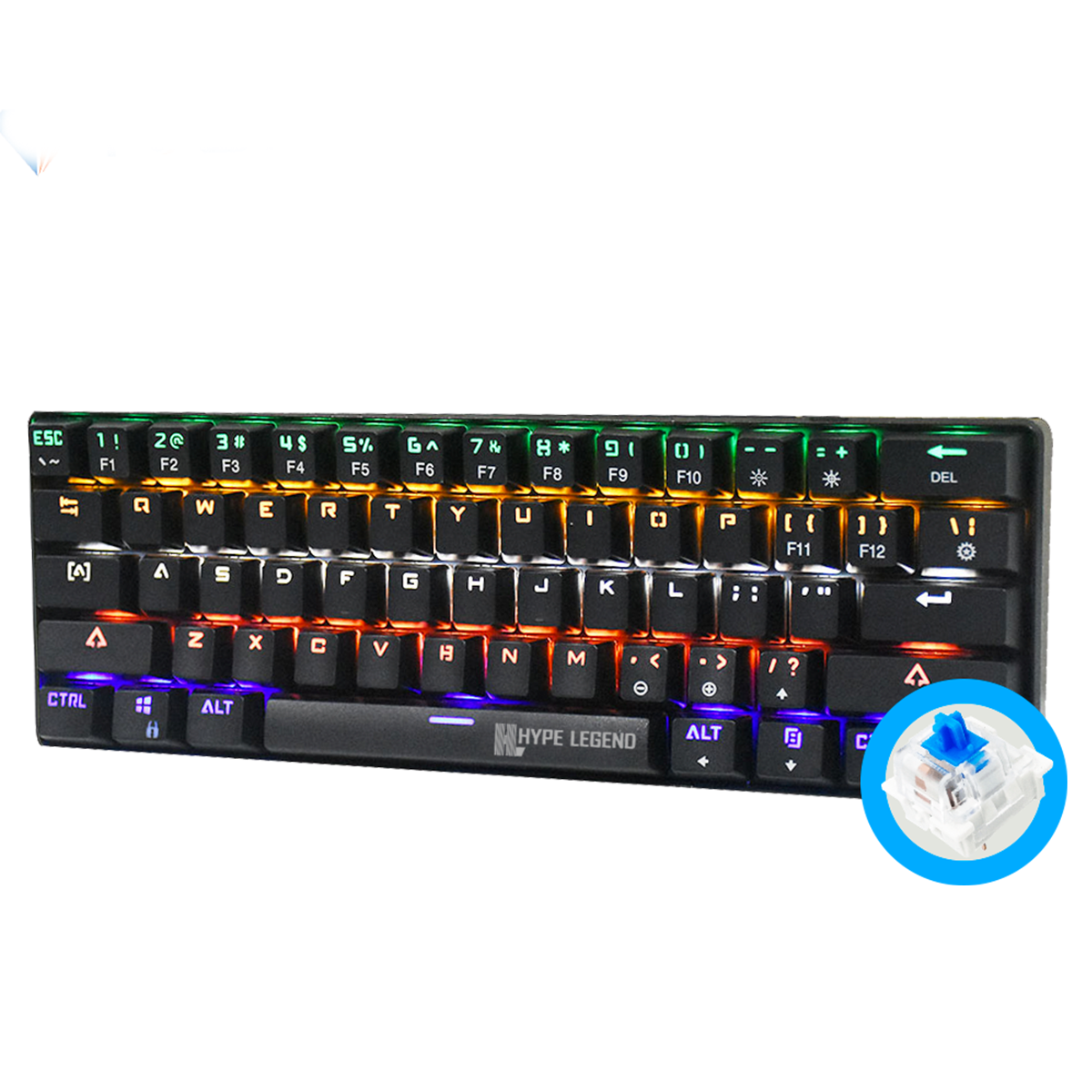 Teclado Gamer Mecanico Rebel Rgb Switch Outemu Blue Negro