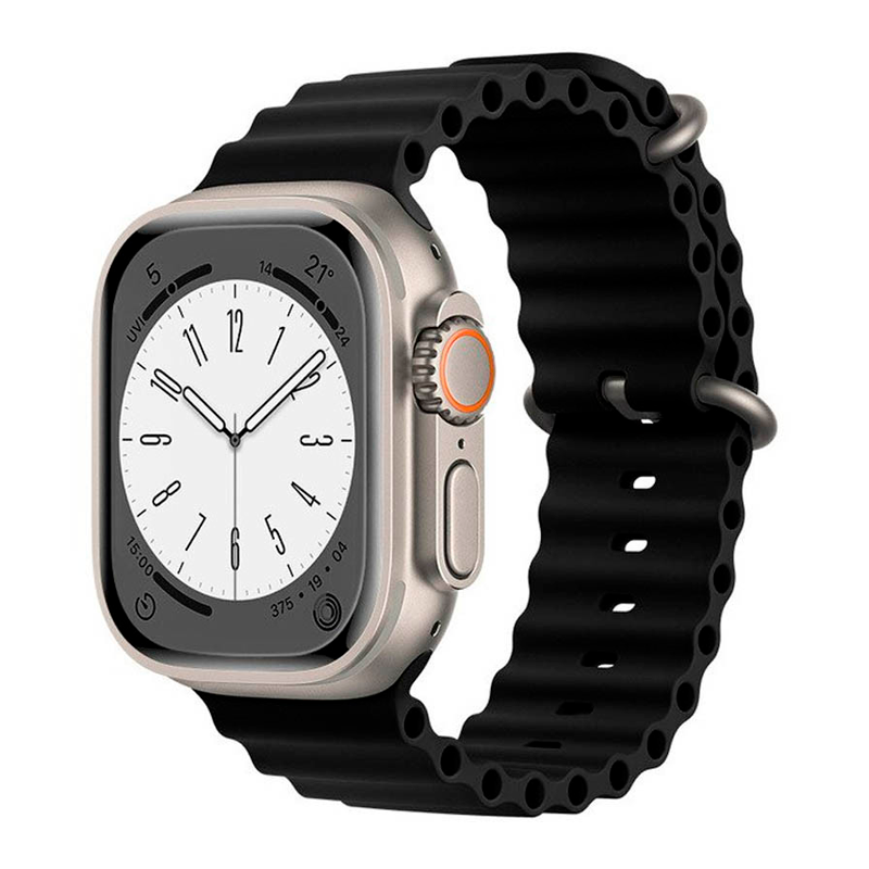 Correa Silicona Para Apple Watch Hoco Wa12 41 49mm Negro