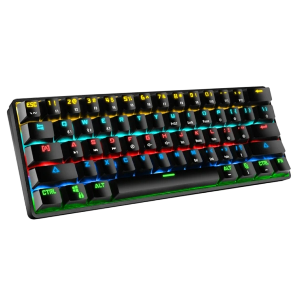 Teclado Gamer Leaven K28 Bluetooth 60% Ingles Negro