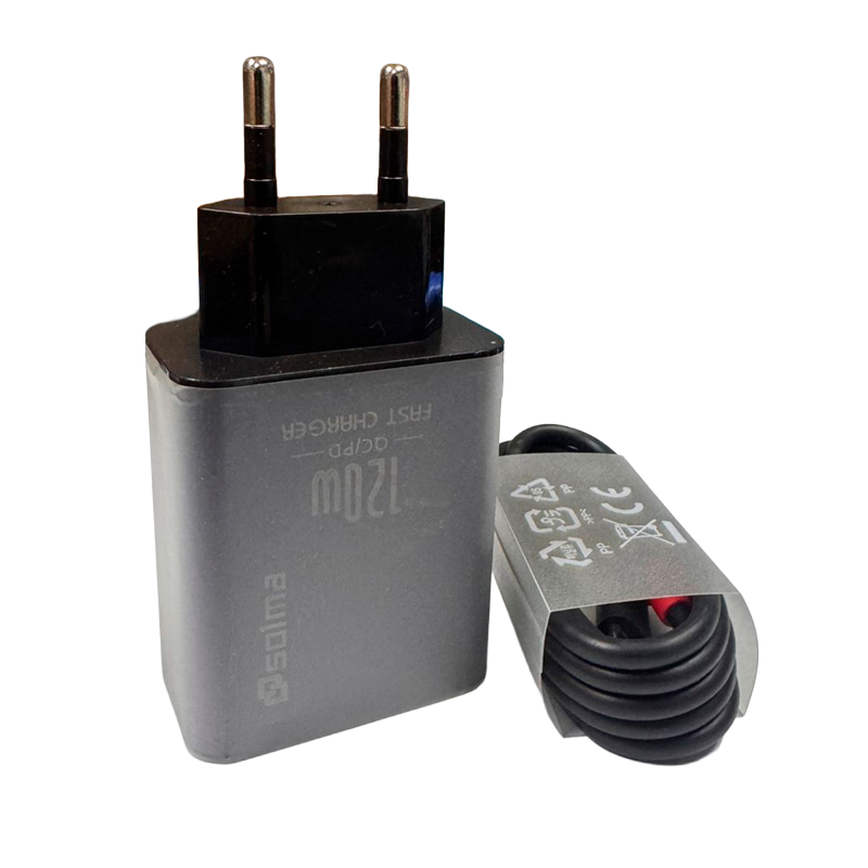 Cargador Carga Rapida Solma 120w + Cable Tipo C Negro – imagen 3