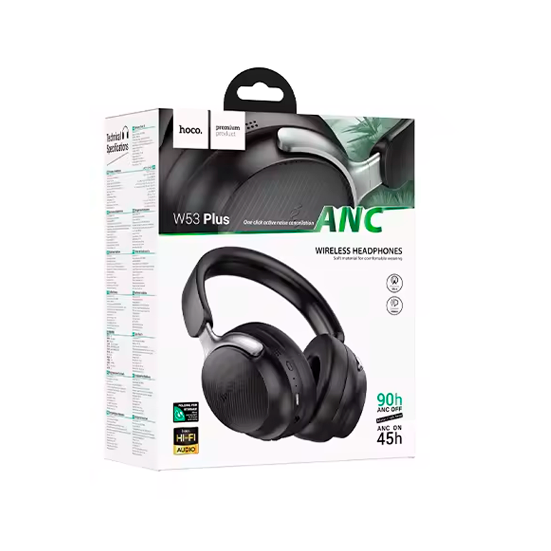 Audífonos Headset Bluetooth Hoco W53 Plus Anc Negro – imagen 3