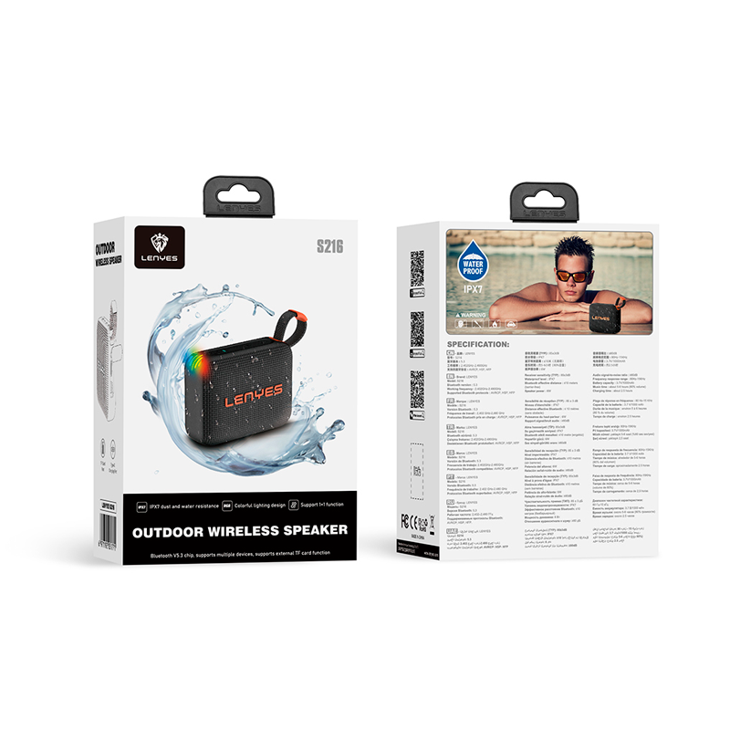 Parlante Bluetooth Lenyes S216 Resistente Al Agua 6w Negro – imagen 3