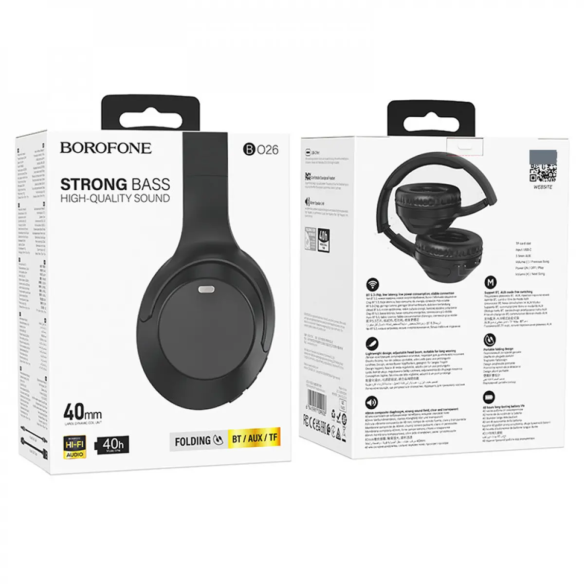 Audífonos Bluetooth Borofone Bo26 Headset Negro – imagen 2