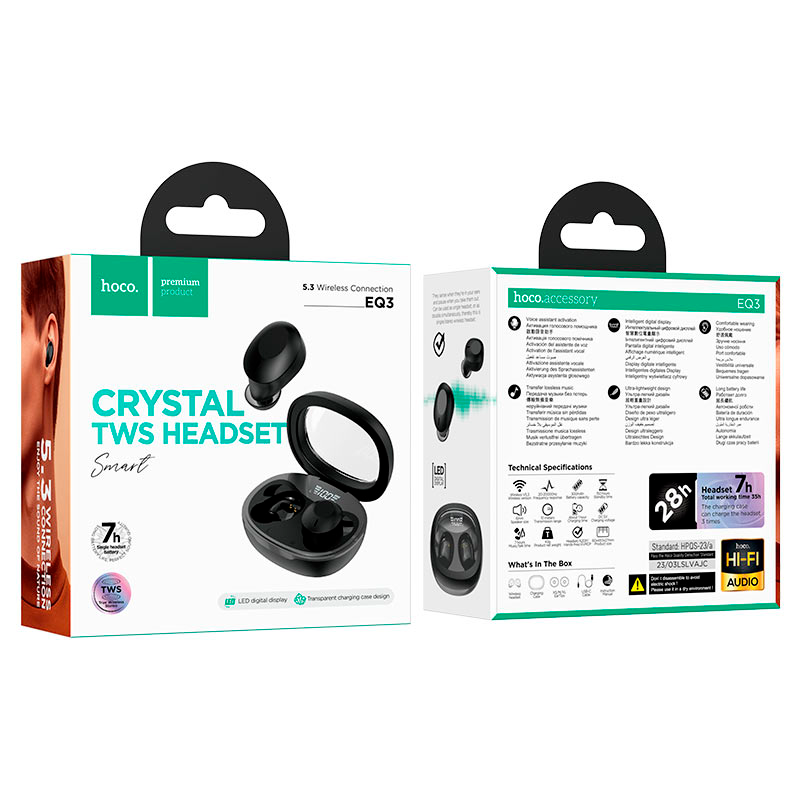 Audífonos In Ear Bluetooth Hoco Tws Eq3 Smart Negro – imagen 3