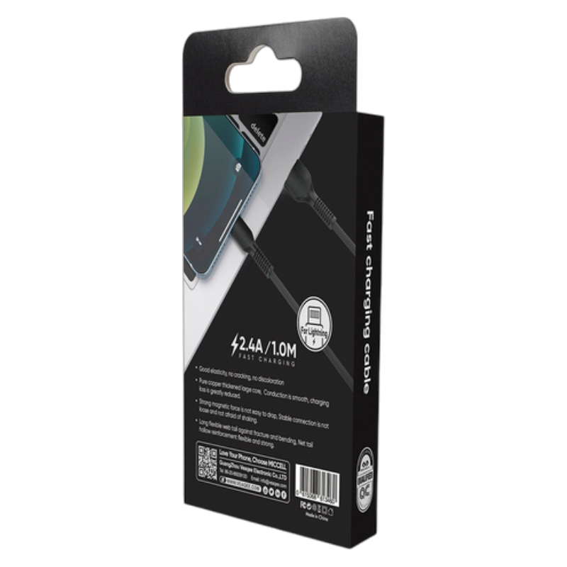 Cable Usb a Lightning Miccell Vq-d88 Negro – imagen 2