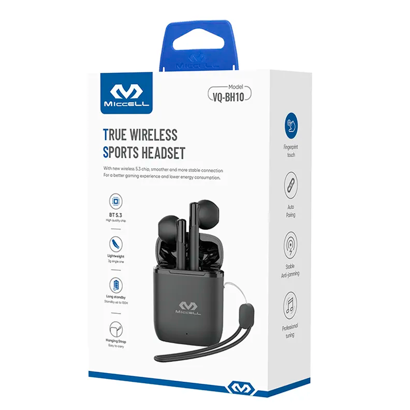 Audífonos In Ear Bluetooth Tws Miccell Vq-bh10 Negro – imagen 3