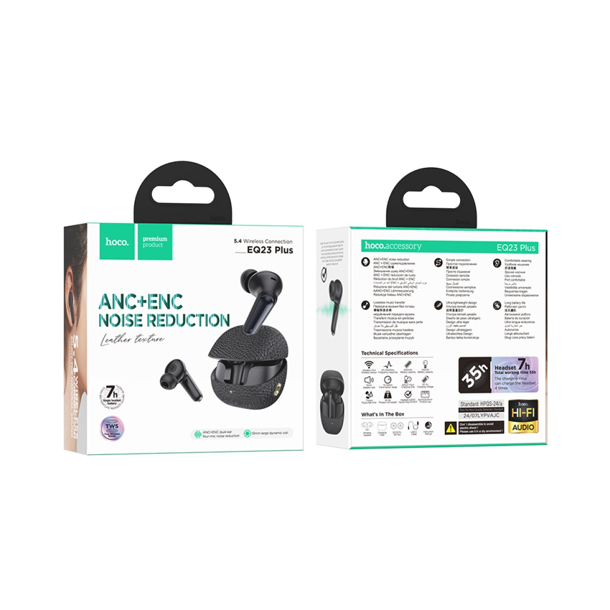 Audífonos Bluetooth Hoco Eq23 Plus Anc Enc In Ear Negro – imagen 3