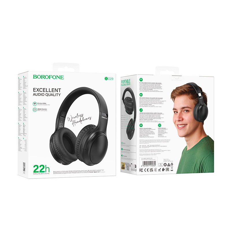 Audífonos Headset Bluetooth Borofone Bo29 Fascinador Negro – imagen 3
