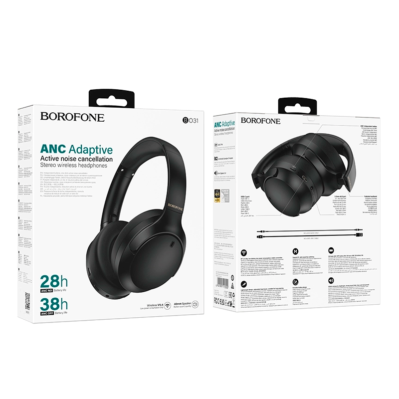 Audífonos Headset Bluetooth Borofone Bo31 Prestige Negro – imagen 3