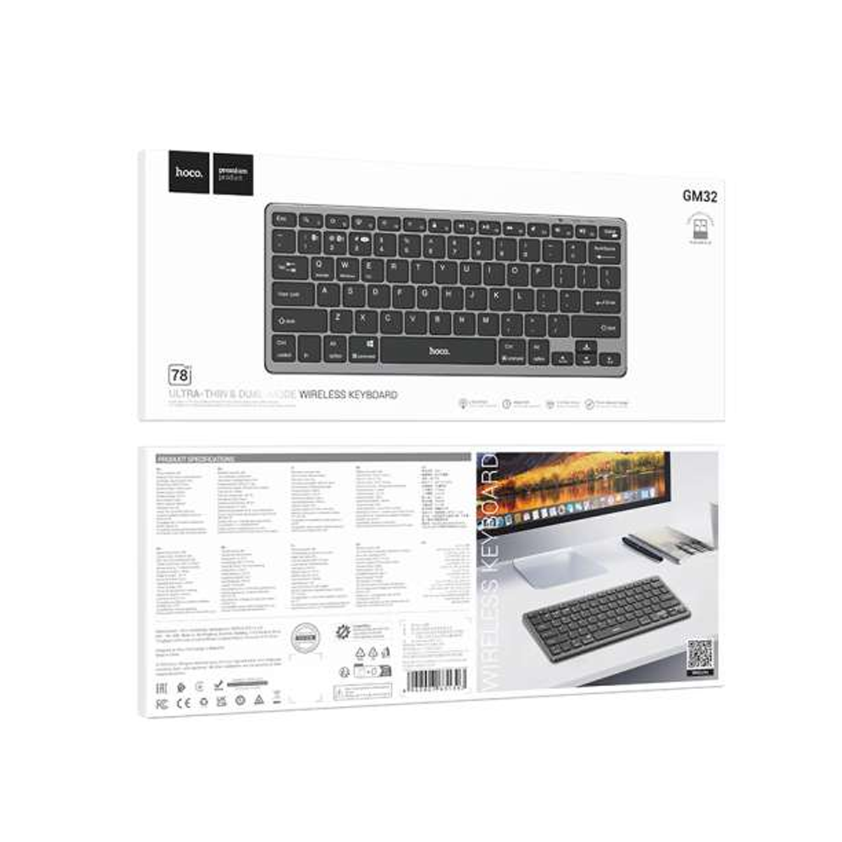 Teclado Inalambrico Bluetooth Dual Hoco Gm32 Negro – imagen 2