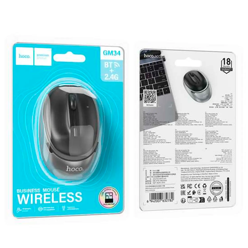 Mouse Hoco Dual Bluetooth Wireless Gm34 Negro – imagen 3