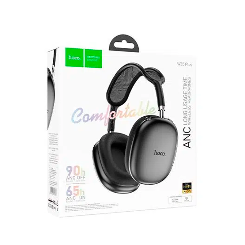 Audífonos Headset Bluetooth Hoco W55 Plus Negro – imagen 3