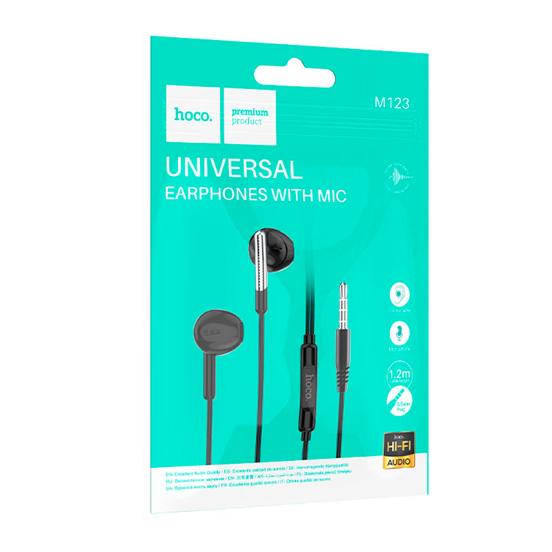 Audífonos In Ear Hoco M123 3.5mm Glory Negro – imagen 2