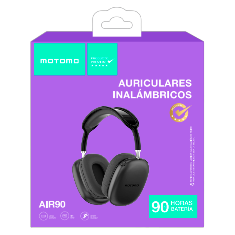 Audífonos Headset Bluetooth Motomo Air 90 Negro – imagen 3