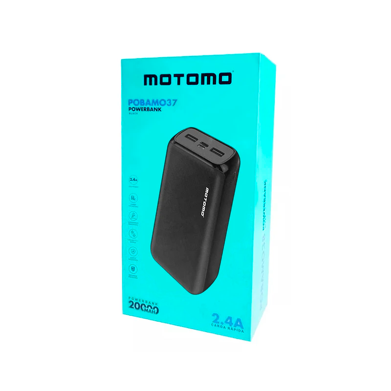 Bateria Portatil Powerbank Motomo Pobamo37 20.000 Mah Negro – imagen 3