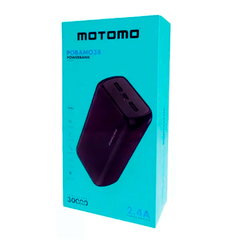 Bateria Portatil Powerbank Motomo Pobamo38 30.000 Mah Negro – imagen 3