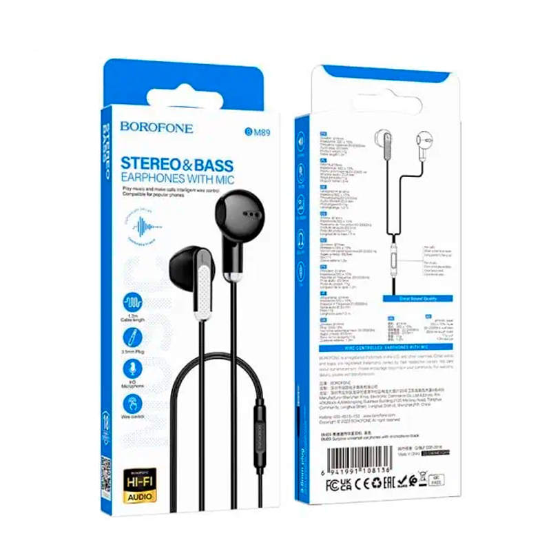Audífonos In Ear 3.5mm Borofone Bm89 Negro – imagen 3