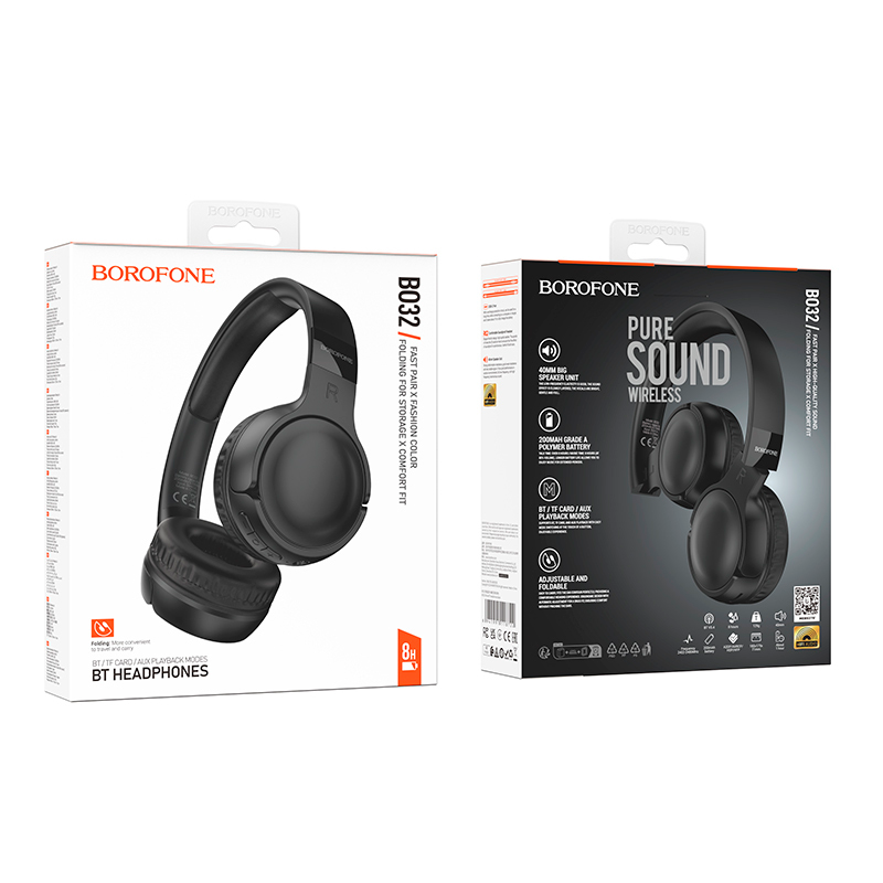 Audífonos Headset Bluetooth Borofone Bo32 Negro – imagen 3