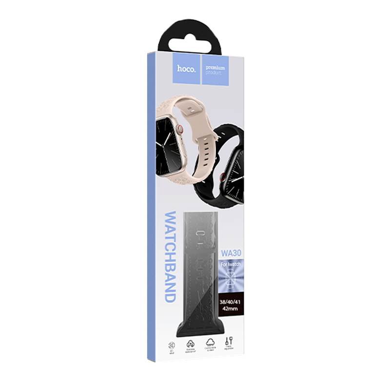 Correa Silicona Para Apple Watch Hoco Wa30 42 49mm Negro – imagen 3