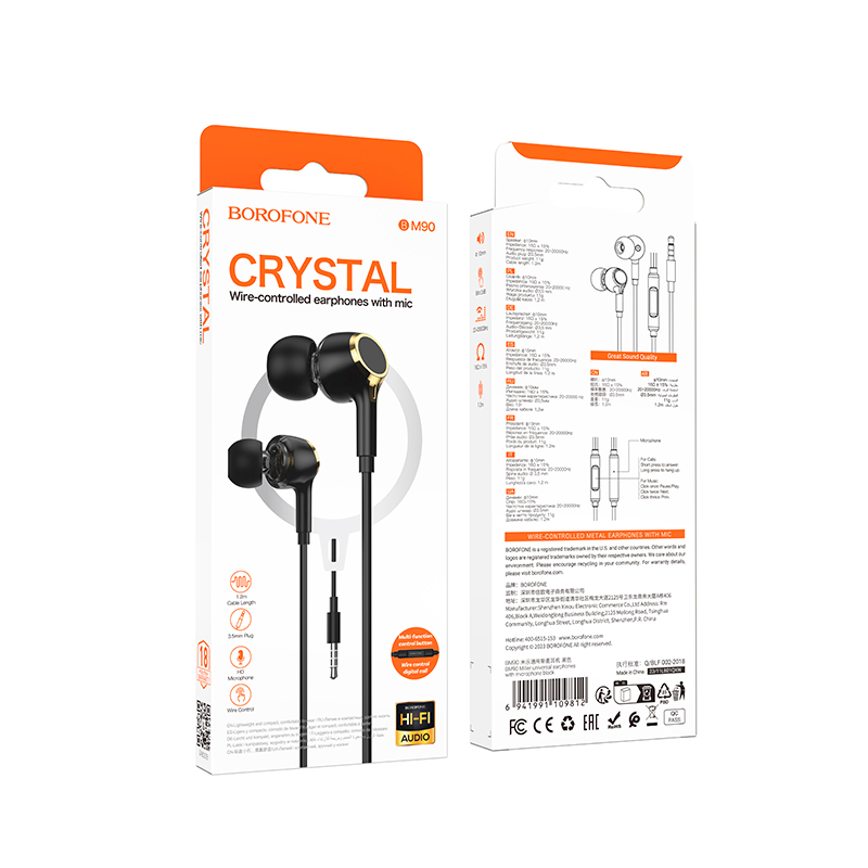 Audífonos In Ear 3.5mm Borofone Bm90 Negro – imagen 3