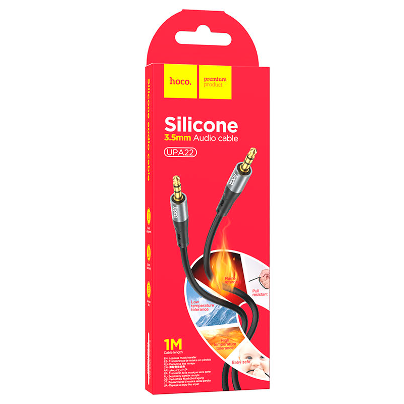 Cable Auxiliar 3.5mm a 3.5mm Hoco Upa22 1 Metro Negro – imagen 3