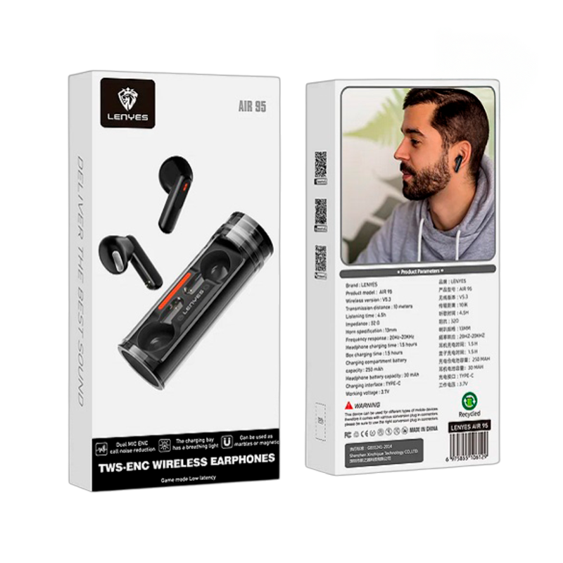 Audífonos In Ear Bluetooth Lenyes Air 95 Enc Negro – imagen 2
