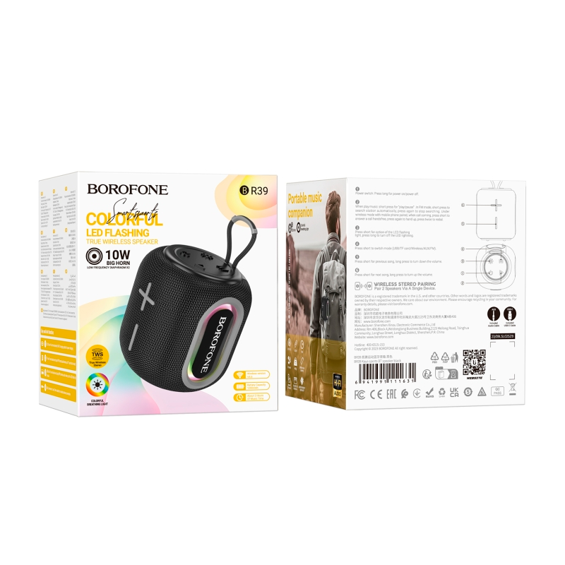 Parlante Inalambrico Bluetooth Borofone Br39 10w Fm Aux Negro – imagen 3