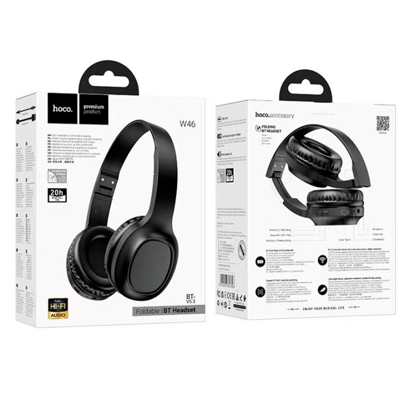 Audífonos Bluetooth Headset Hoco W46 Charm Negro – imagen 3