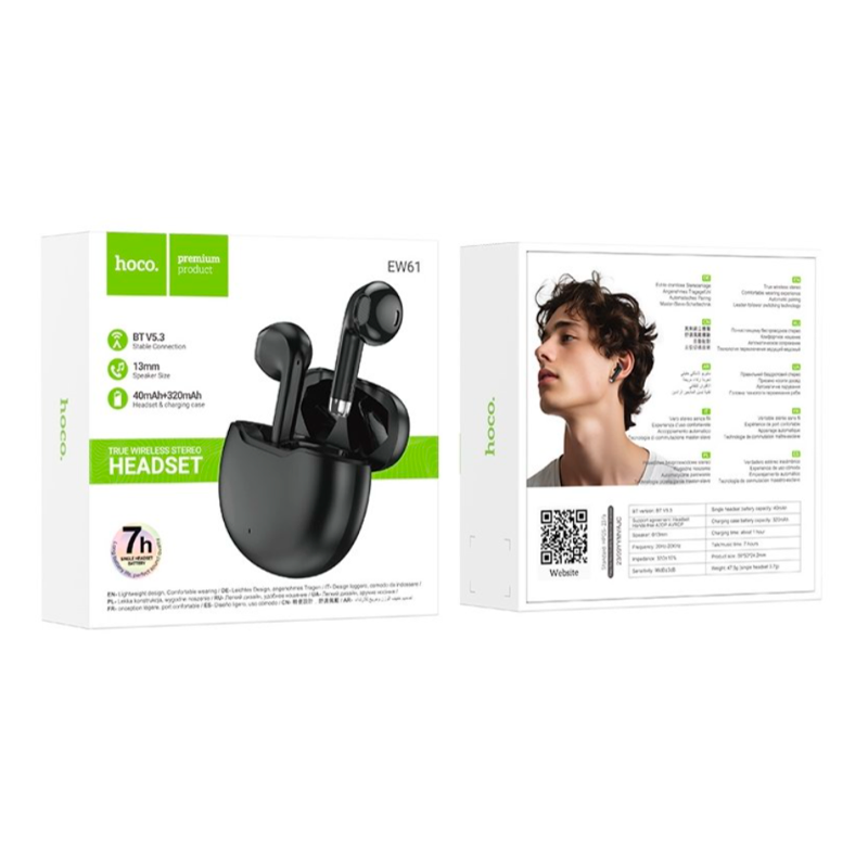Audífonos In Ear Bluetooth Hoco Ew61 True Wireless Negro – imagen 3