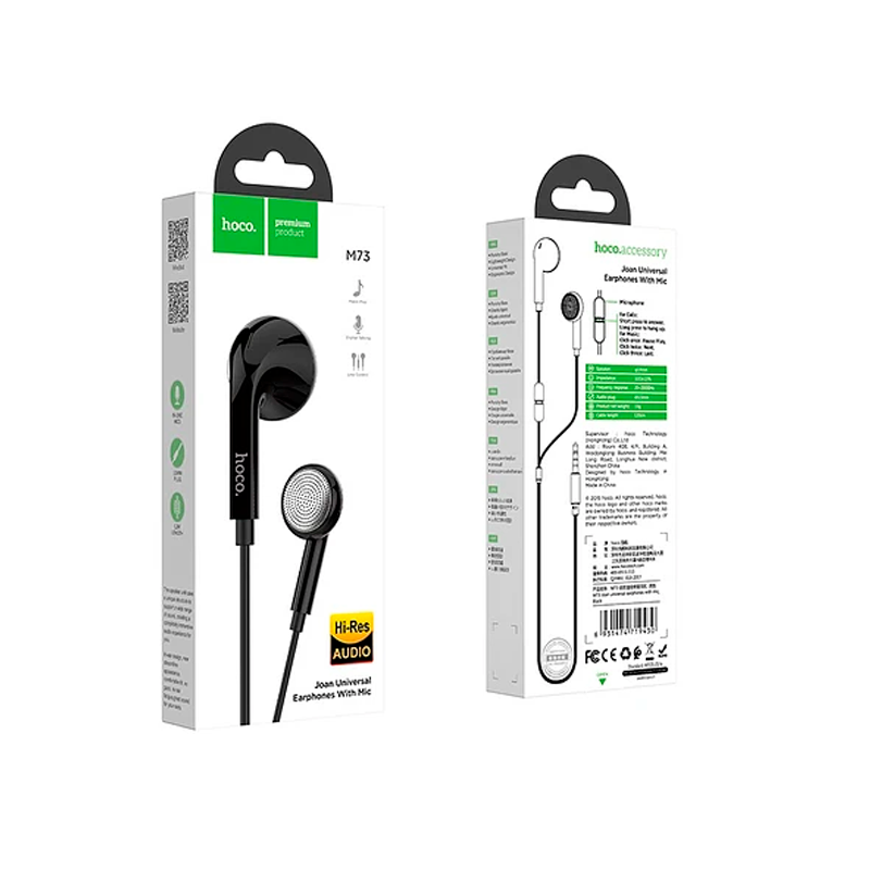 Audífonos In Ear Hoco M73 Jack 3.5mm Negro – imagen 2
