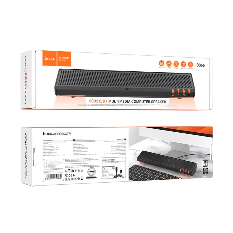 Parlante Inalambrico Bluetooth Hoco Bs66 Fm Tf Usb Aux Negro – imagen 2
