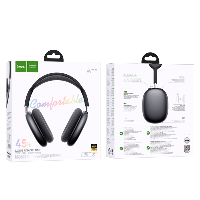 Audífonos Headset Bluetooth Hoco W65 Negro – imagen 2