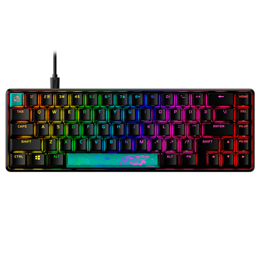 Teclado Gamer Mecanico Hyperx Alloy Origins 65% Switch Aqua Negro