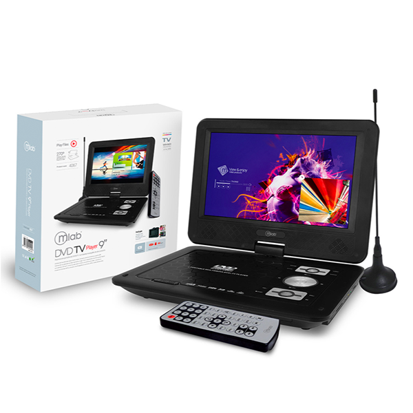 Dvd Portátil Con Tv Microlab 9" + Funda Protectora Negro