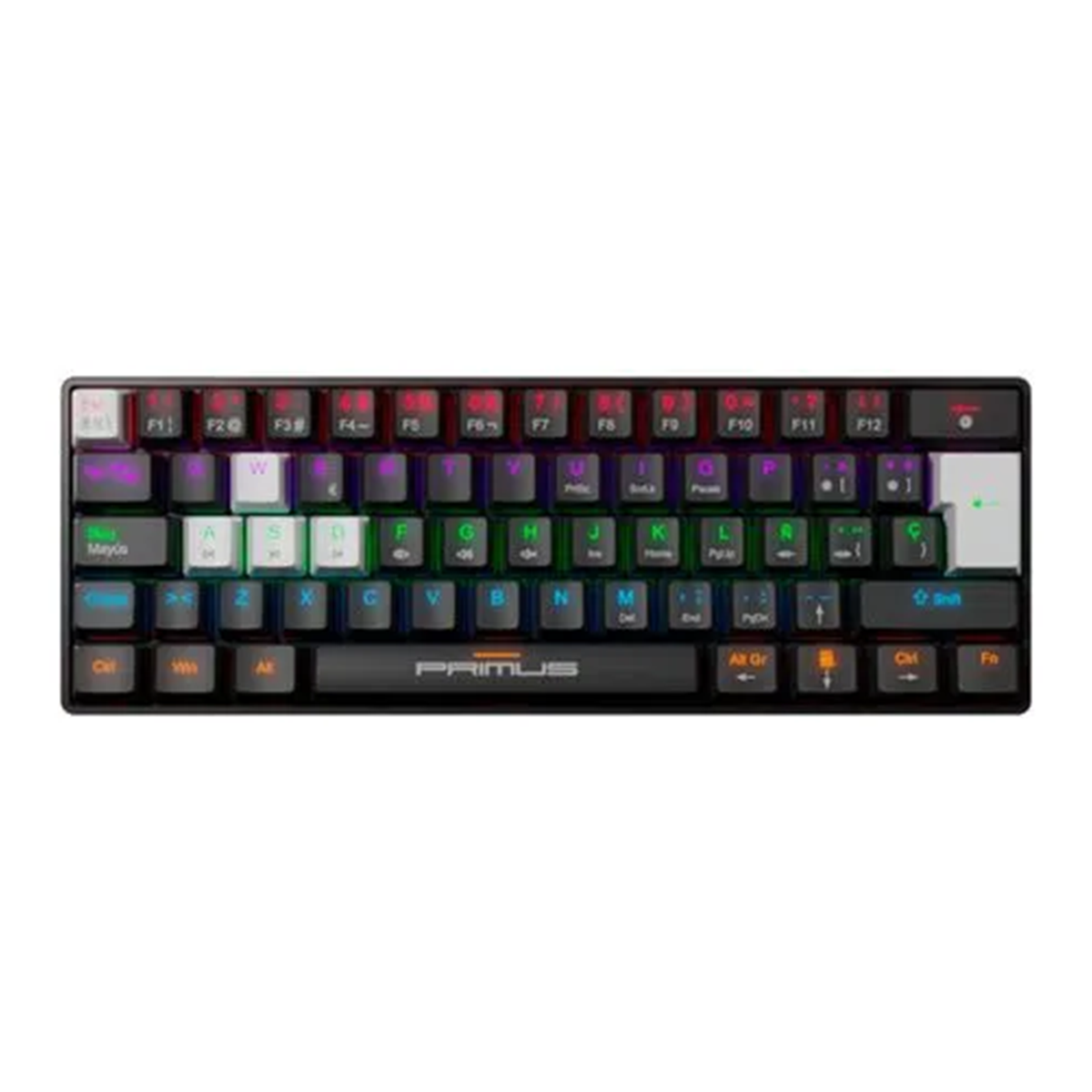 Teclado Gamer Mecanico Primus Ballista 61t Mini Red Switch Negro