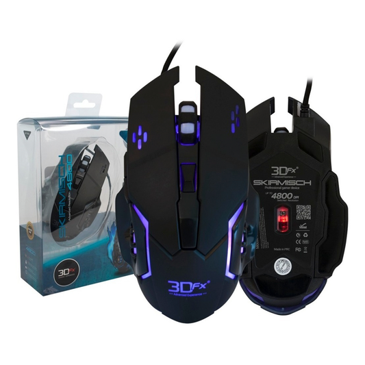 Mouse Gamer 3dfx Skirmisch Professional 4800dpi Negro