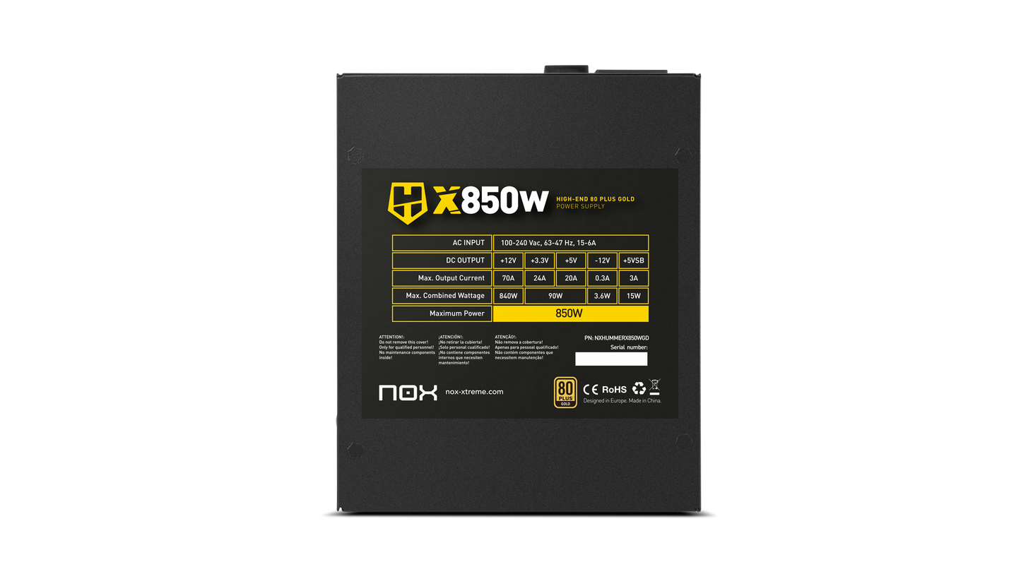 Fuente de Poder Nox Hummer X 850W Modular 80+ Gold – imagen 2