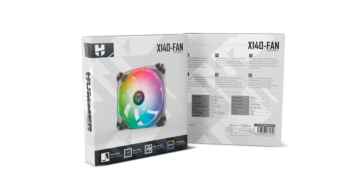 Ventilador Interno Nox X140 Fan Argb 140mm Negro – imagen 3