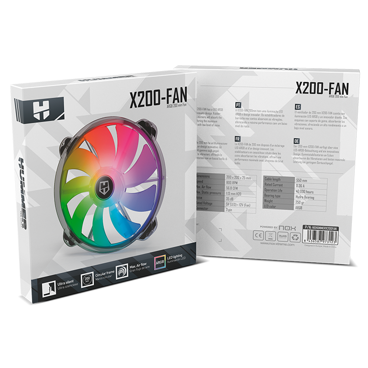Ventilador Interno X200-fan Argb 200mm Nox – imagen 4
