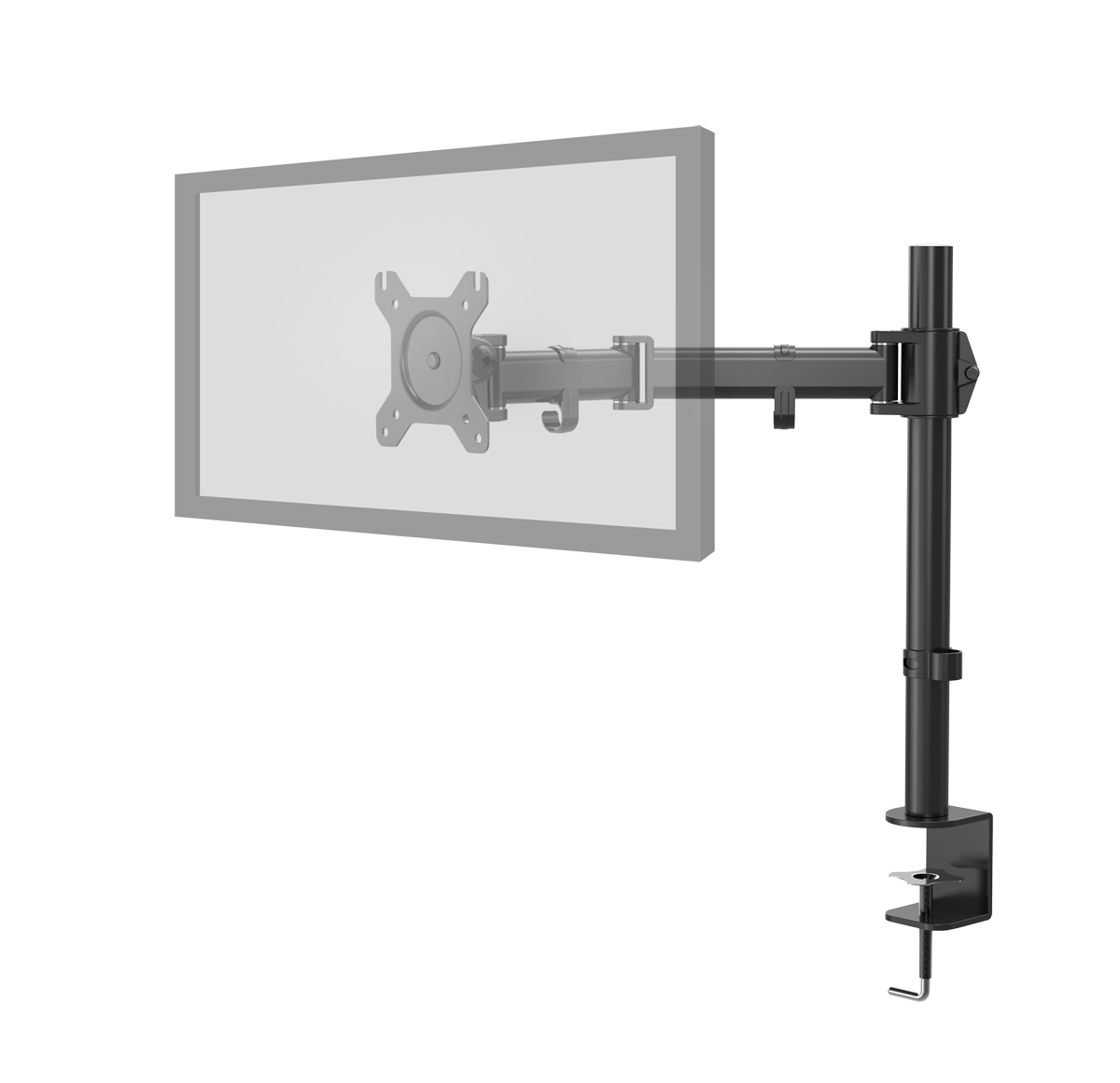 Soporte Para Monitor Nox Single Stand 13 A 27 Pulgadas Negro – imagen 2